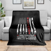 Retired Firefighter Throw Blanket Goodbye Tension Hello Pension Fireman Retirement Gifts - Wonder Print Shop
