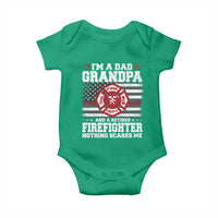 Retired Firefighter Grandpa Baby Onesie Retro American Flag - Wonder Print Shop