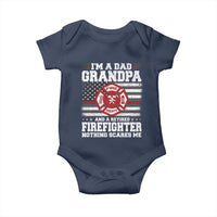 Retired Firefighter Grandpa Baby Onesie Retro American Flag - Wonder Print Shop