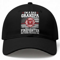 Retired Firefighter Grandpa Baseball Cap Retro American Flag