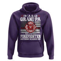 Retired Firefighter Grandpa Hoodie Retro American Flag - Wonder Print Shop