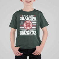 Retired Firefighter Grandpa T Shirt For Kid Retro American Flag - Wonder Print Shop