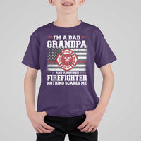 Retired Firefighter Grandpa T Shirt For Kid Retro American Flag - Wonder Print Shop