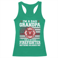 Retired Firefighter Grandpa Racerback Tank Top Retro American Flag - Wonder Print Shop
