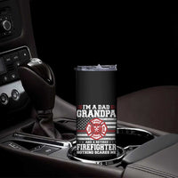 Retired Firefighter Grandpa Skinny Tumbler Retro American Flag - Wonder Print Shop