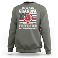 Retired Firefighter Grandpa Sweatshirt Retro American Flag - Wonder Print Shop