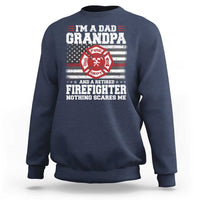 Retired Firefighter Grandpa Sweatshirt Retro American Flag - Wonder Print Shop
