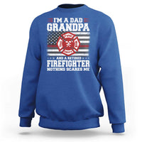 Retired Firefighter Grandpa Sweatshirt Retro American Flag - Wonder Print Shop