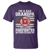 Retired Firefighter Grandpa T Shirt Retro American Flag - Wonder Print Shop