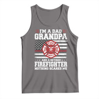 Retired Firefighter Grandpa Tank Top Retro American Flag - Wonder Print Shop
