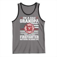 Retired Firefighter Grandpa Tank Top Retro American Flag - Wonder Print Shop