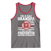 Retired Firefighter Grandpa Tank Top Retro American Flag - Wonder Print Shop