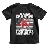 Retired Firefighter Grandpa Toddler T Shirt Retro American Flag - Wonder Print Shop