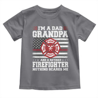 Retired Firefighter Grandpa Toddler T Shirt Retro American Flag - Wonder Print Shop