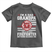 Retired Firefighter Grandpa Toddler T Shirt Retro American Flag - Wonder Print Shop
