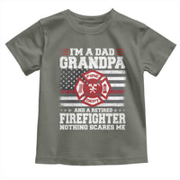 Retired Firefighter Grandpa Toddler T Shirt Retro American Flag - Wonder Print Shop