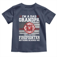 Retired Firefighter Grandpa Toddler T Shirt Retro American Flag - Wonder Print Shop