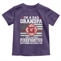 Retired Firefighter Grandpa Toddler T Shirt Retro American Flag - Wonder Print Shop