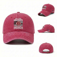 Retired Firefighter Grandpa Washed Cotton Baseball Cap Retro American Flag
