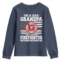 Retired Firefighter Grandpa Youth Sweatshirt Retro American Flag - Wonder Print Shop