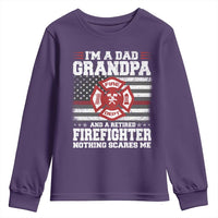Retired Firefighter Grandpa Youth Sweatshirt Retro American Flag - Wonder Print Shop