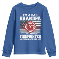 Retired Firefighter Grandpa Youth Sweatshirt Retro American Flag - Wonder Print Shop