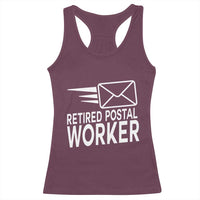Retired Postal Worker Racerback Tank Top Mailman Postman Retirement Gifts - Wonder Print Shop