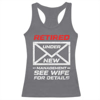 Men’s Postal Worker Retirement Racerback Tank Top Retired Under New Management Funny Dad Humor - Wonder Print Shop