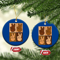 Peace Sign Equality for All Ceramic Ornament Peace Out V Fingers Hand Equal Rights - Wonder Print Shop