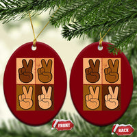 Peace Sign Equality for All Ceramic Ornament Peace Out V Fingers Hand Equal Rights - Wonder Print Shop