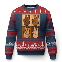 Peace Sign Equality for All Ugly Christmas Sweater Peace Out V Fingers Hand Equal Rights - Wonder Print Shop
