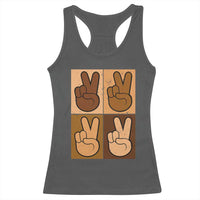 Peace Sign Equality for All Racerback Tank Top Peace Out V Fingers Hand Equal Rights