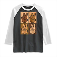Peace Sign Equality for All Raglan Shirt Peace Out V Fingers Hand Equal Rights