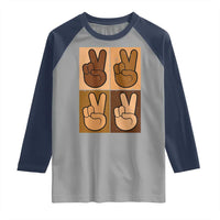 Peace Sign Equality for All Raglan Shirt Peace Out V Fingers Hand Equal Rights