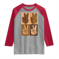 Peace Sign Equality for All Raglan Shirt Peace Out V Fingers Hand Equal Rights