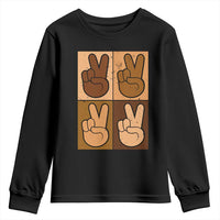 Peace Sign Equality for All Youth Sweatshirt Peace Out V Fingers Hand Equal Rights