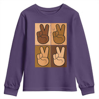 Peace Sign Equality for All Youth Sweatshirt Peace Out V Fingers Hand Equal Rights