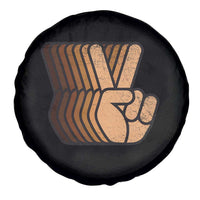 Retro Equality for All Spare Tire Cover Peace Sign V Fingers Skin Tone Hands Vintage