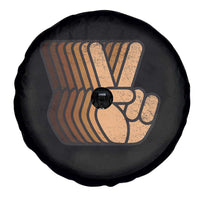 Retro Equality for All Spare Tire Cover Peace Sign V Fingers Skin Tone Hands Vintage