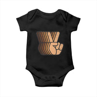 Retro Equality for All Baby Onesie Peace Sign V Fingers Skin Tone Hands Vintage