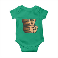 Retro Equality for All Baby Onesie Peace Sign V Fingers Skin Tone Hands Vintage