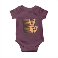 Retro Equality for All Baby Onesie Peace Sign V Fingers Skin Tone Hands Vintage