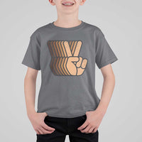 Retro Equality for All T Shirt For Kid Peace Sign V Fingers Skin Tone Hands Vintage