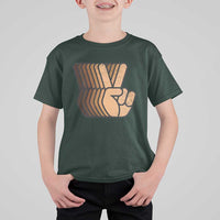 Retro Equality for All T Shirt For Kid Peace Sign V Fingers Skin Tone Hands Vintage