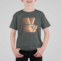 Retro Equality for All T Shirt For Kid Peace Sign V Fingers Skin Tone Hands Vintage