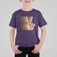 Retro Equality for All T Shirt For Kid Peace Sign V Fingers Skin Tone Hands Vintage