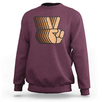Retro Equality for All Sweatshirt Peace Sign V Fingers Skin Tone Hands Vintage