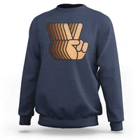 Retro Equality for All Sweatshirt Peace Sign V Fingers Skin Tone Hands Vintage