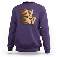 Retro Equality for All Sweatshirt Peace Sign V Fingers Skin Tone Hands Vintage
