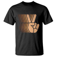 Retro Equality for All T Shirt Peace Sign V Fingers Skin Tone Hands Vintage